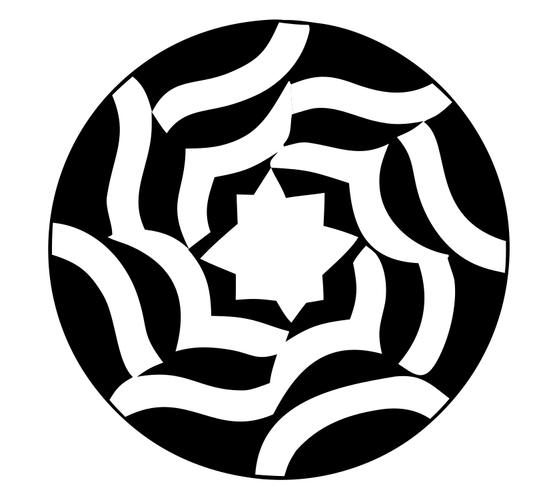 Spiral Star Mandala Badge