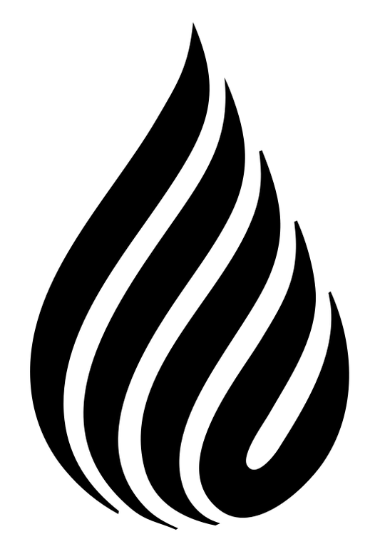 Striped Flame Droplet Badge