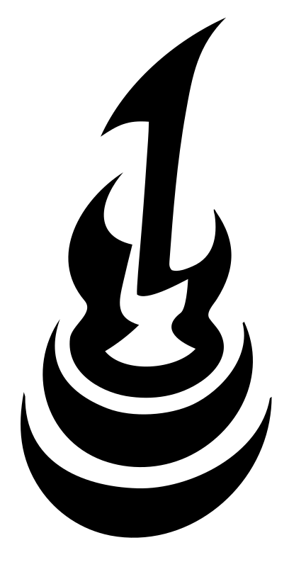 Tribal Guitar Flame Crest
