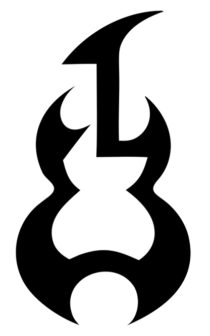 Tribal Guitar Silhouette Crest