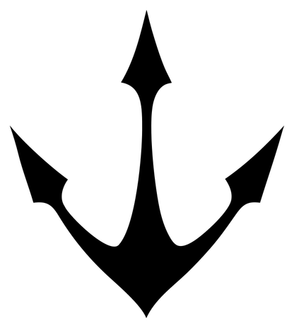 Trident Anchor Silhouette Badge
