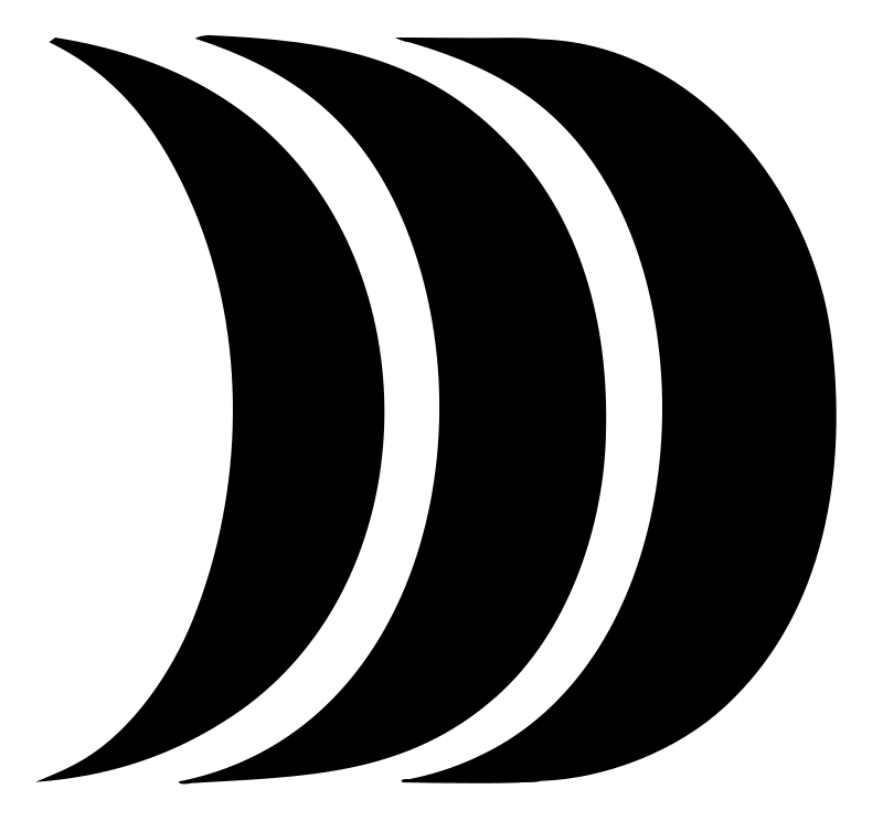 Triple Crescent Moon Badge