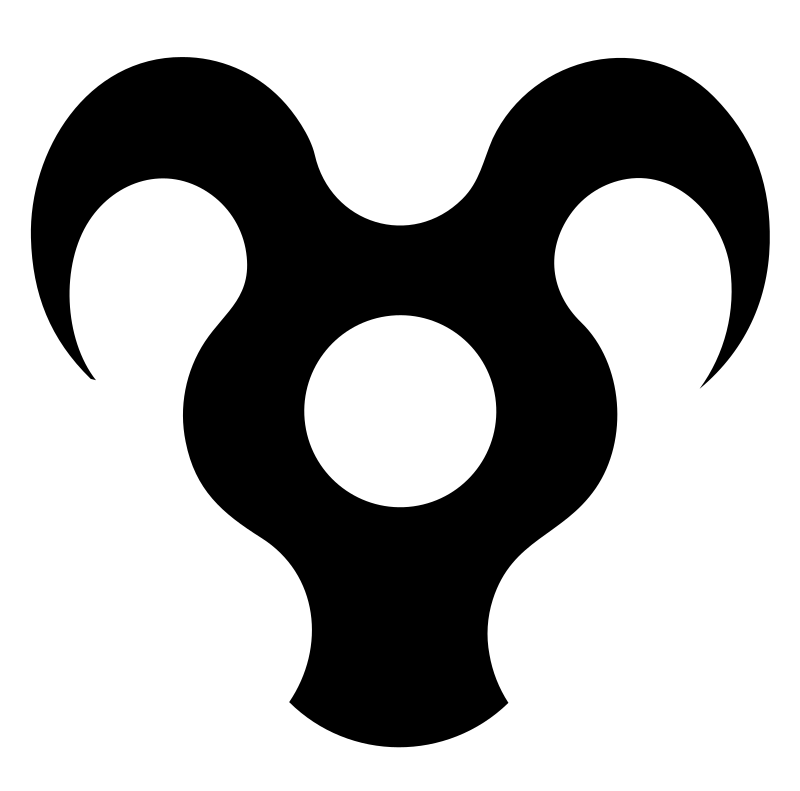 Triskelion Ram Horns Badge
