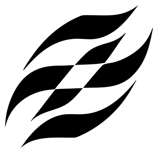 Wavy Checkered Flag Racing Badge